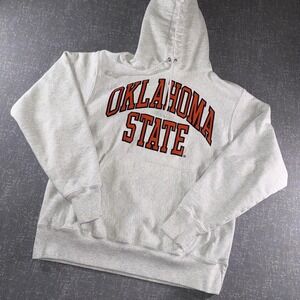 Oklahoma State Cowboys Hoodie Sweatshirt Mens Medium Gray NCAA Football Champion